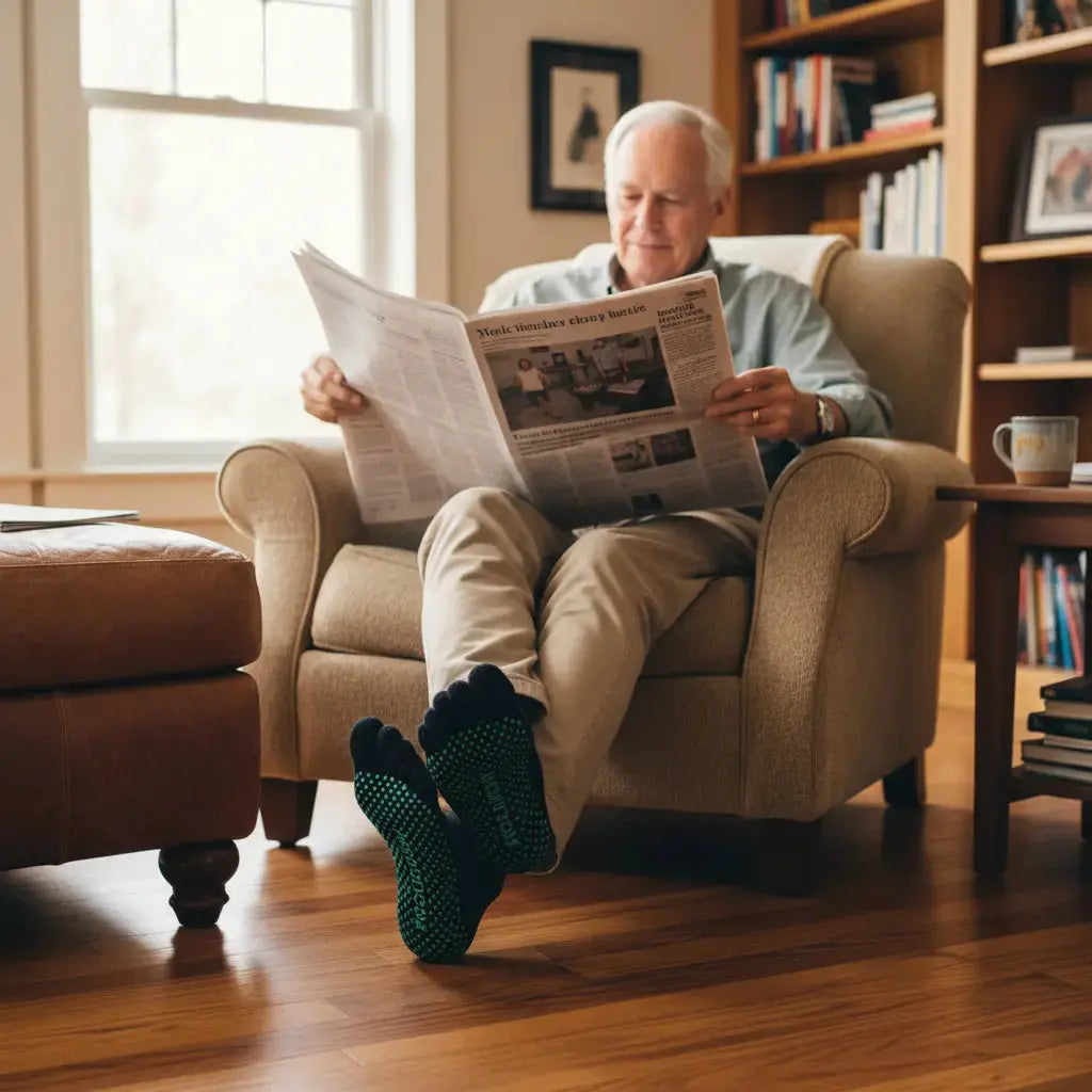 Non-slip grip socks for indoor use on dry floors